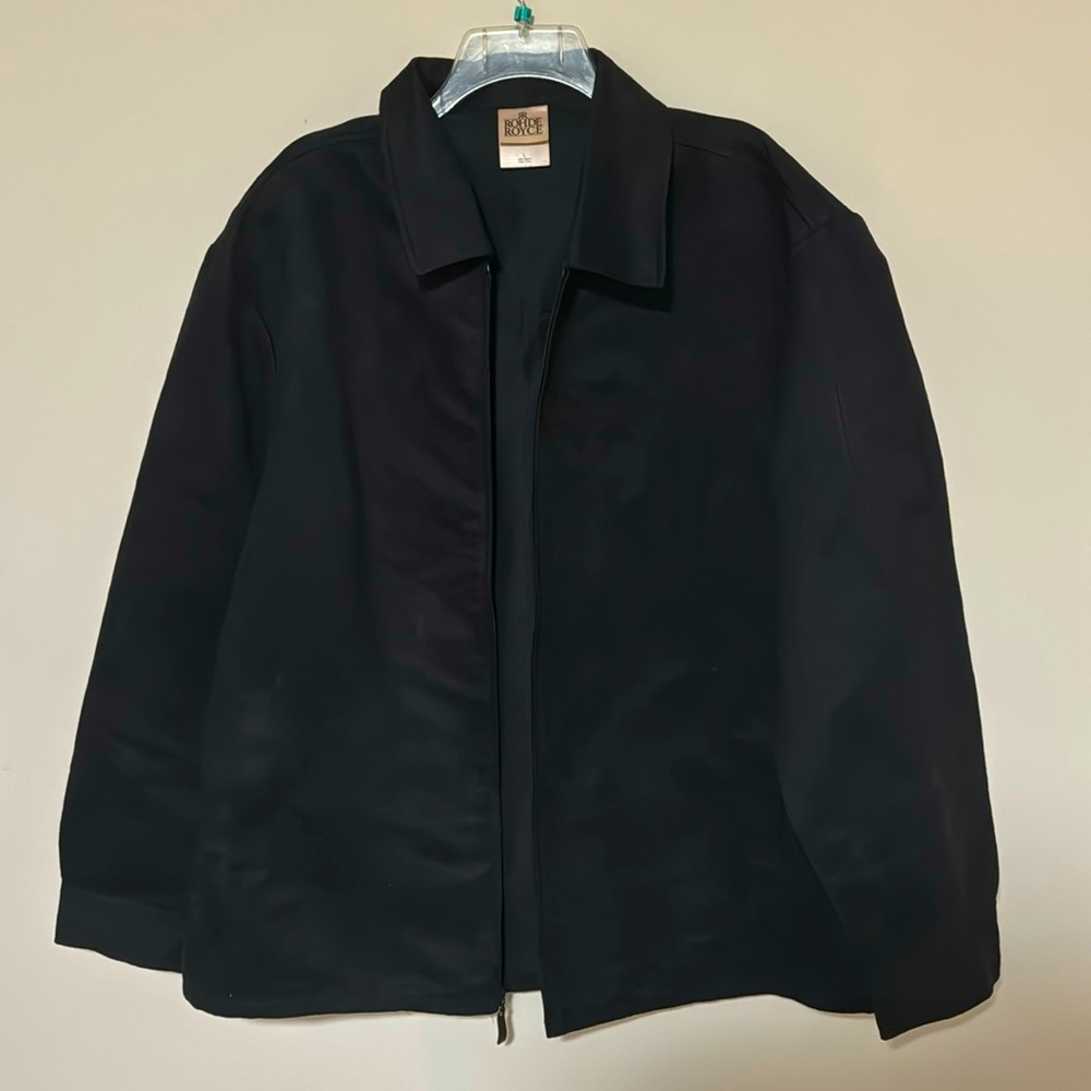 ✅ ROHDE ROYCE Long Sleeve Zip Up Velour Formal or Casual Jacket - Midnight Black